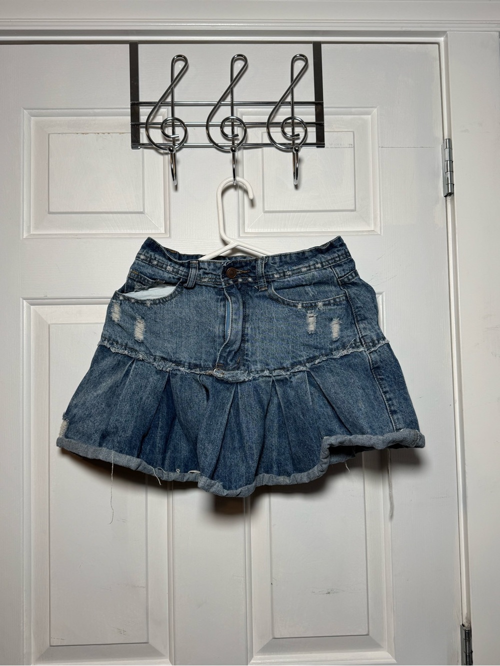 Y2K Blue Denim Ruffled Mini Skirt